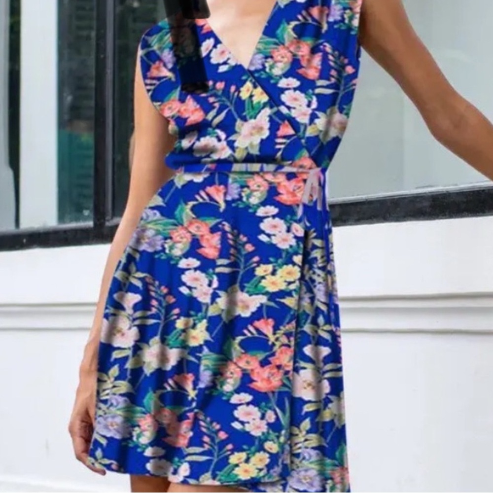 Yumi Kim Silk Blue Wrap Dress